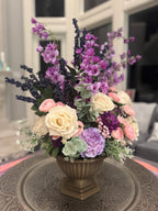 Palais Bowl permanent floral arrangement in Blackberry Blush palette