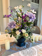 Palais Bowl permanent floral arrangement in Lavender Haze palette