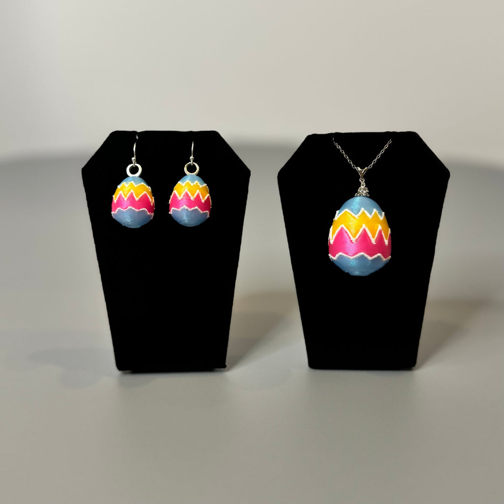 Painted Egg Earrings – Sterling Silver Hooks