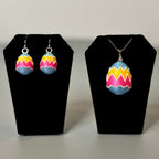 Painted Egg jewelry set with matching earrings and necklace