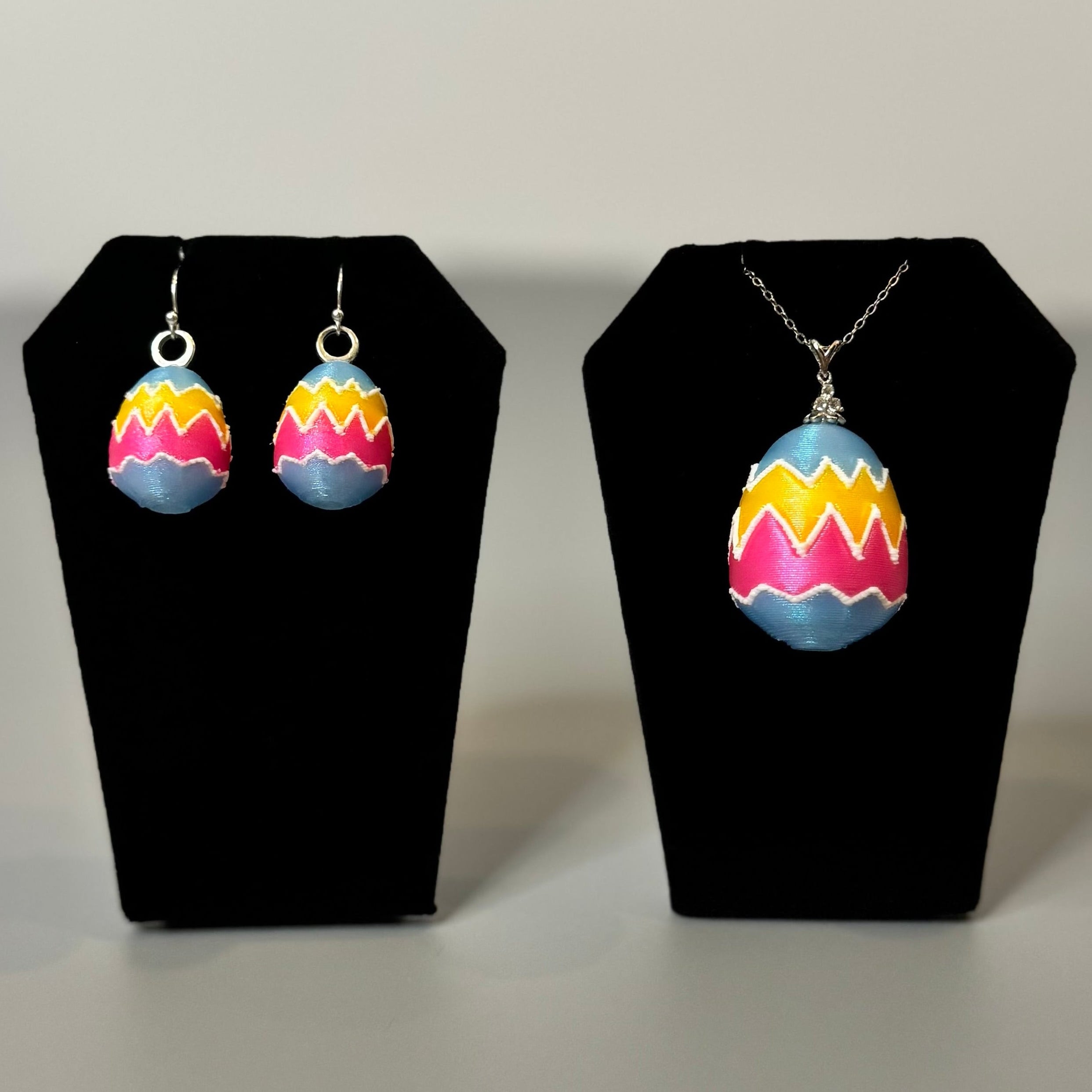Painted Egg Necklace – Sterling Silver Chain