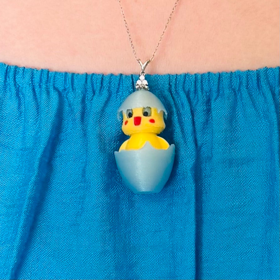 Chickadee Hatching Chick Necklace – Sterling Silver Chain