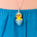 Chickadee Hatching Chick necklace on sterling silver chain