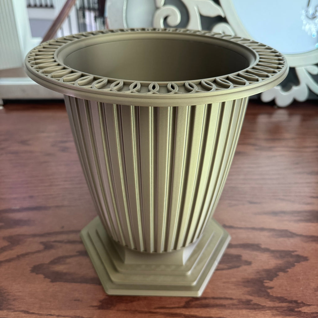 Grand Palais Bowl in Warm Bronze finish with fluted detailing, 12-inch diameter vessel exclusive to the Grand Palais Premium and Platinum Collections.