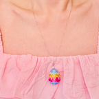 Painted Egg necklace on sterling silver chain