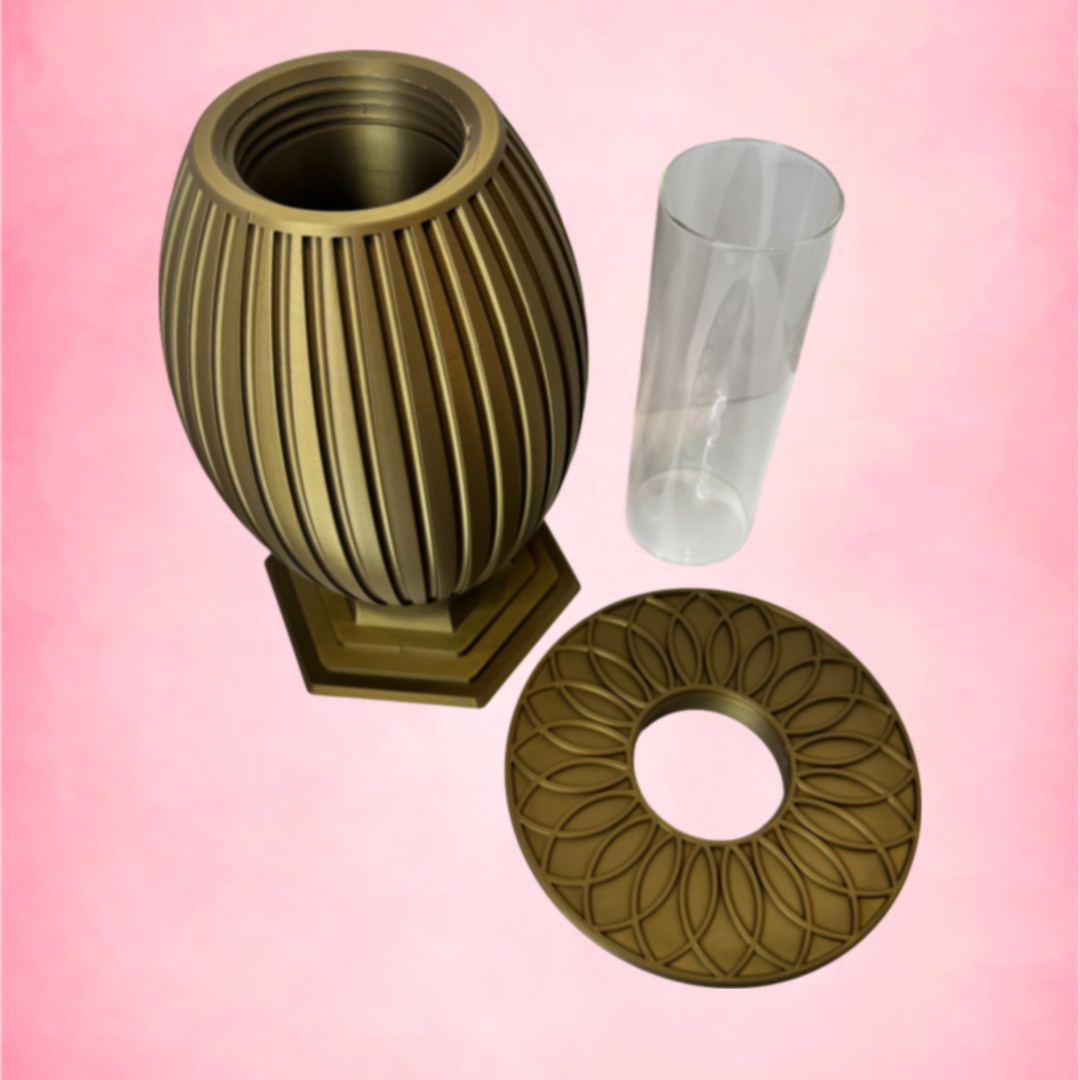 Column Vase — Removable Glass Insert