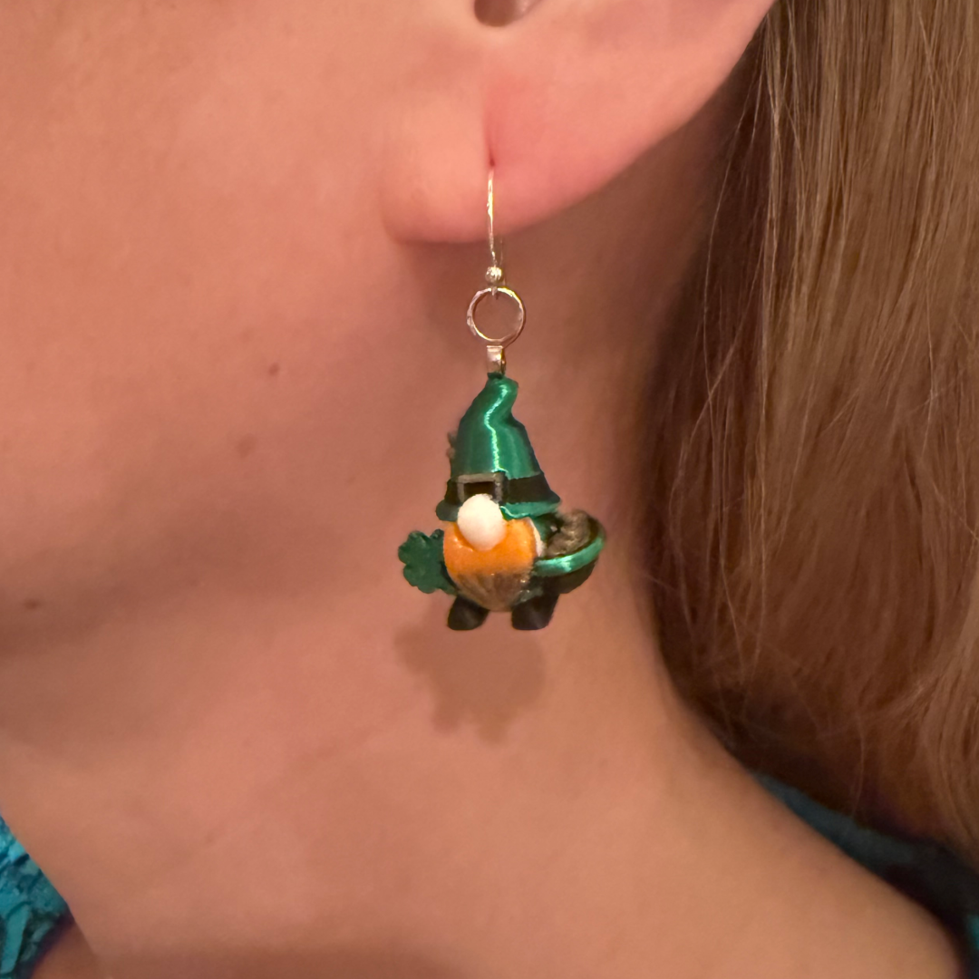 Lepre-Gnome Earrings — St. Patrick’s Day — Sterling Silver Hooks