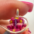 Detail view of Palais Bowl Earrings showing sterling silver hook attachment