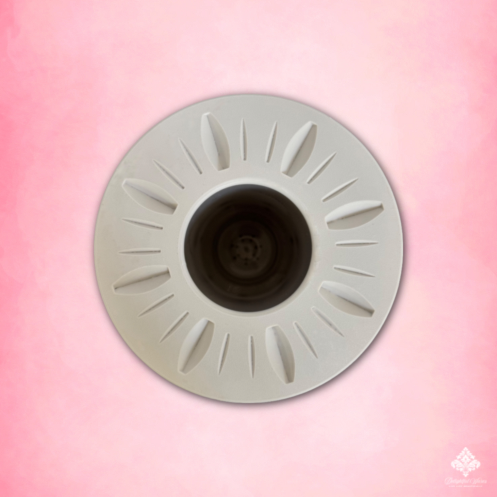 Top view of Bone White Bouquet Vase opening