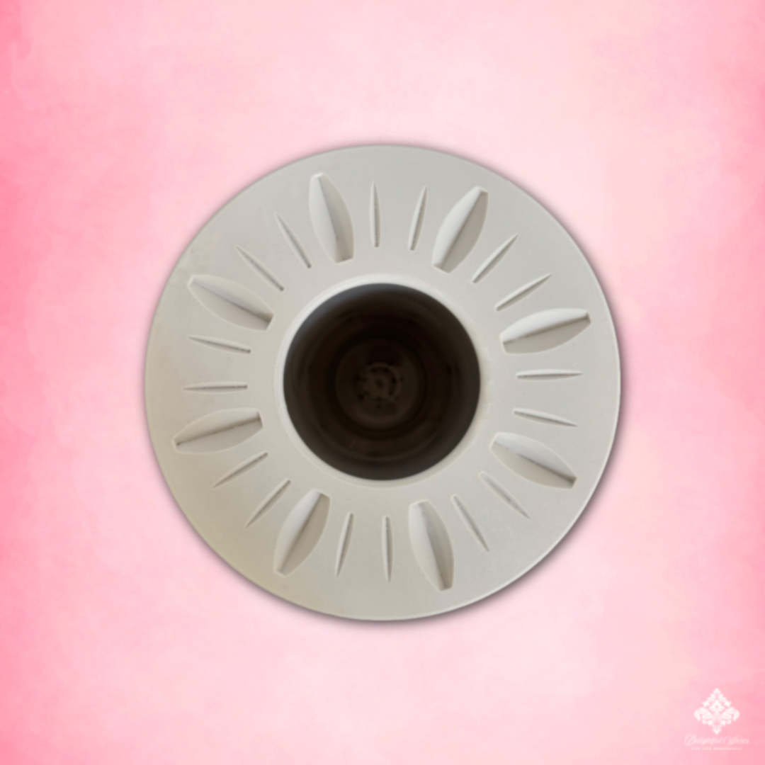 Top view of Bone White Bouquet Vase opening