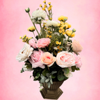 Palais Bowl permanent floral arrangement in Pink Lemonade palette