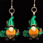 Lepre-Gnome Earrings featuring whimsical St. Patrick's Day character charm