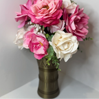 Bouquet Vase permanent floral arrangement in Strawberry Shortcake palette