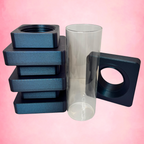 Queen Onyx Shimmer Atelier Vase with removable glass insert and lid