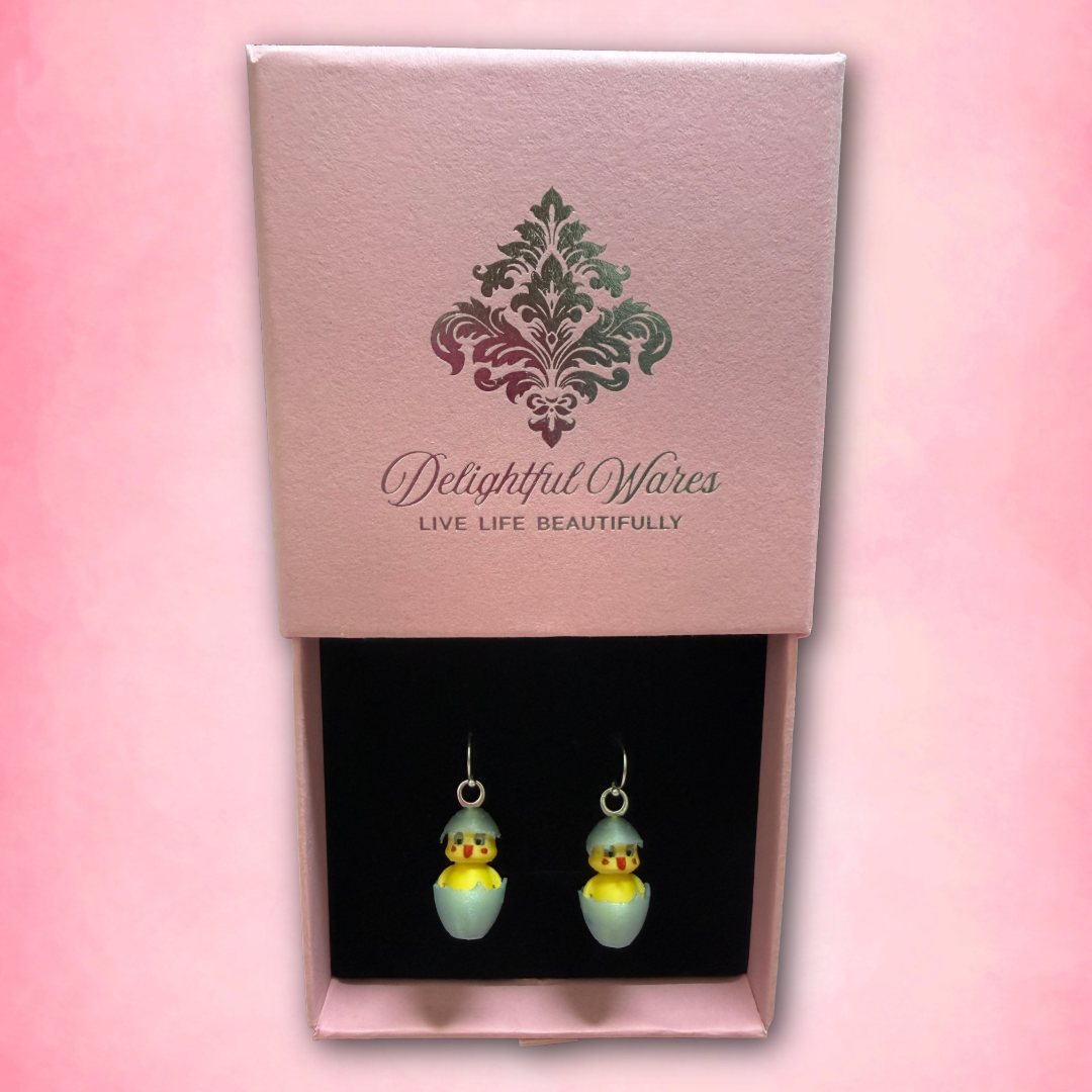 Chickadee Hatching Chick Earrings – Sterling Silver Hooks