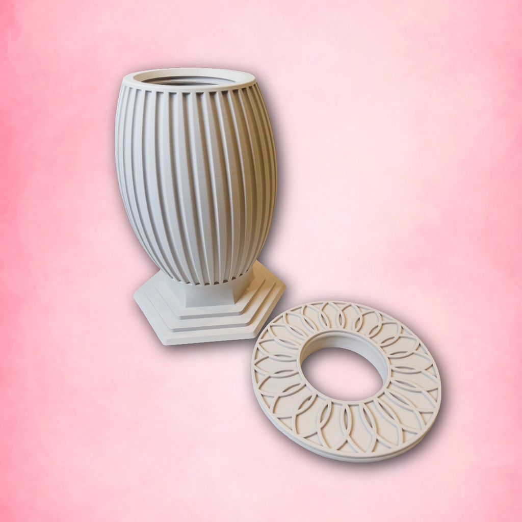 Column Vase — Removable Glass Insert