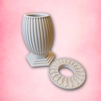 Bone White Column Vase showing removable screw-top mechanism