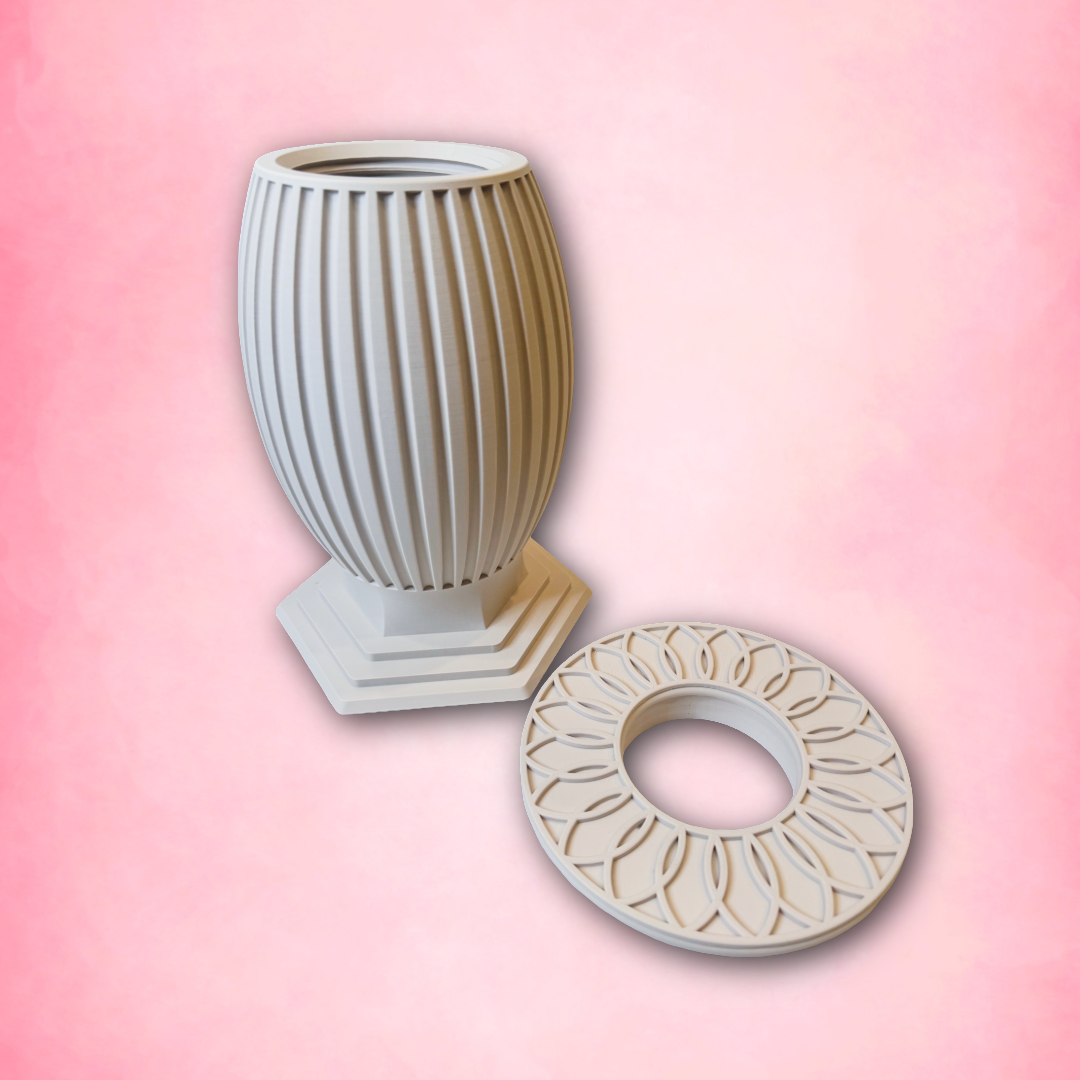 Column Vase — Removable Glass Insert