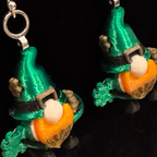 Close-up detail of Lepre-Gnome Earring character charm