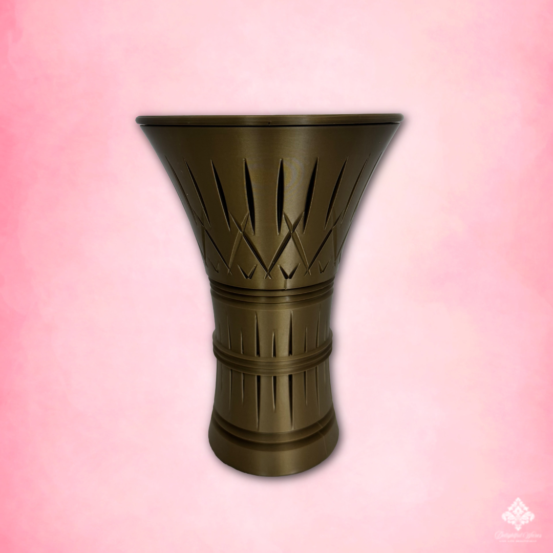 Warm Bronze Bouquet Vase with removable glass insert