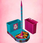 Compact Premium Cat Yarn Spinner featuring cat-themed artwork, yarn post, and removable accessory tray
