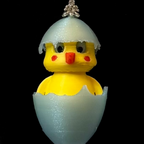 Close-up of Chickadee Hatching Chick necklace pendant