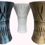 Signature Collection Sculptural Bouquet Vase shown in Bone White, Onyx Shimmer, and Warm Bronze finishes.
