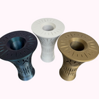 Top view of the Signature Collection Sculptural Bouquet Vase in Bone White, Onyx Shimmer, and Warm Bronze finishes.