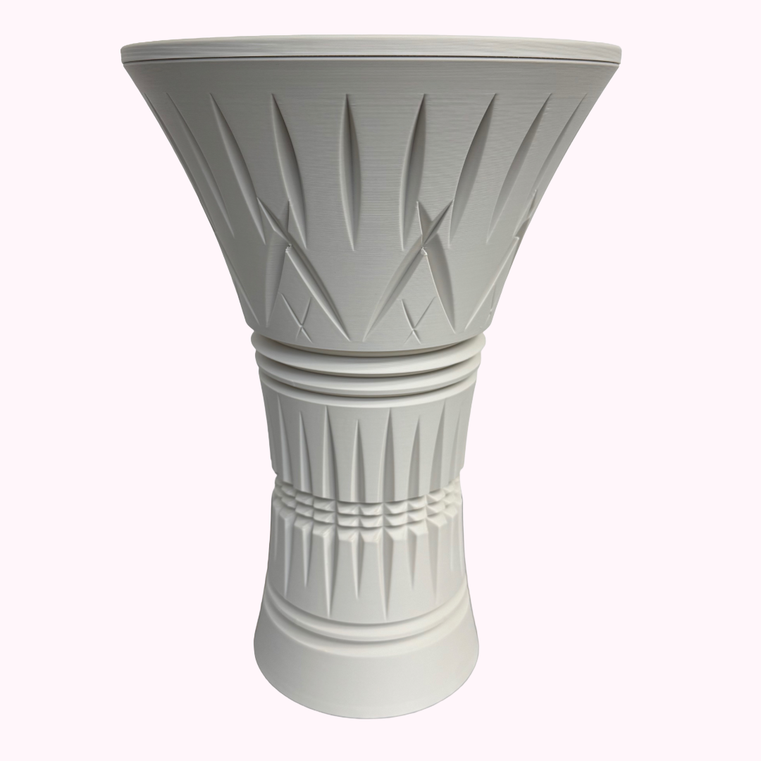 Signature Collection Sculptural Bouquet Vase in Bone White finish.