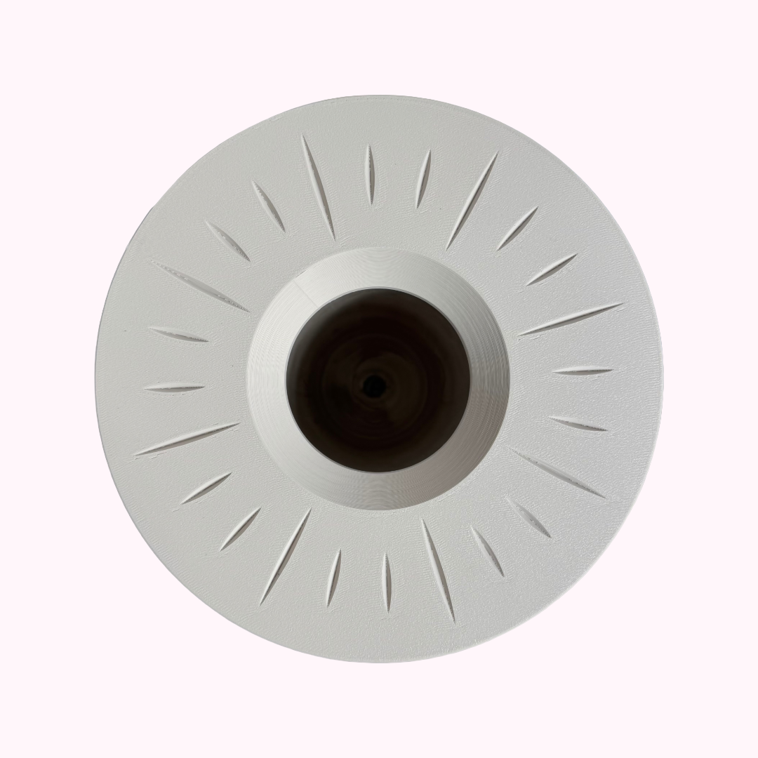 Top view of the Signature Collection Sculptural Bouquet Vase in Bone White finish.