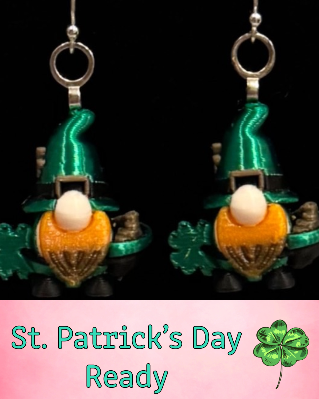Lepre-Gnome Earrings — St. Patrick’s Day — Sterling Silver Hooks