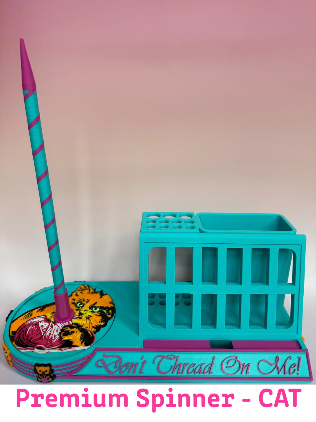 Premium Yarn Spinner with Phone Stand & Tool Caddy | Rotating Yarn Stand