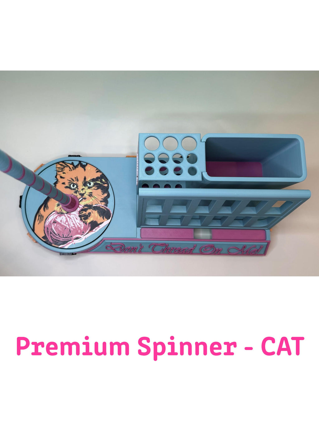 Premium Yarn Spinner with Phone Stand & Tool Caddy | Rotating Yarn Stand