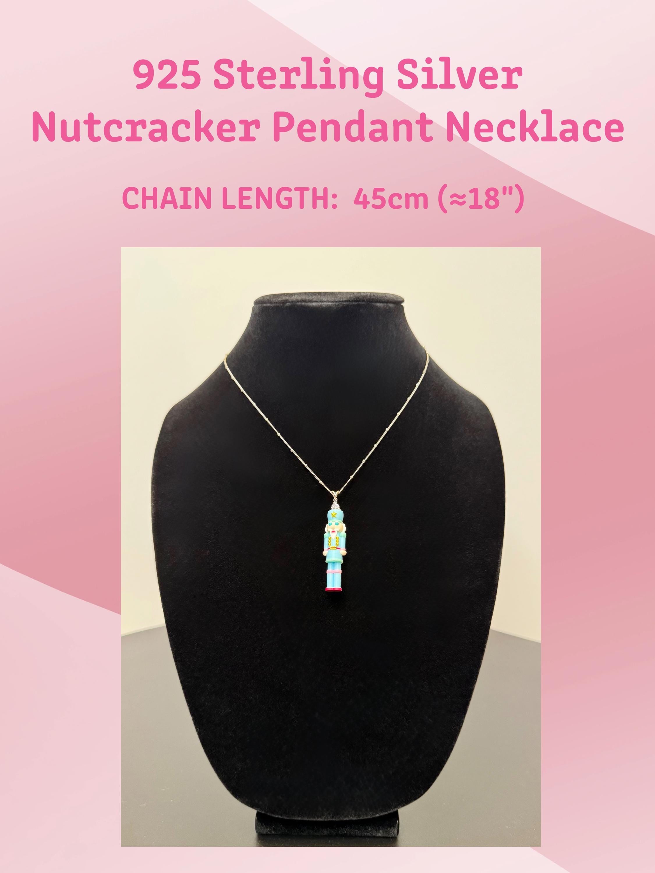 Nutcracker Pendant Necklace • 925 Sterling Silver • Cute Character Jewelry