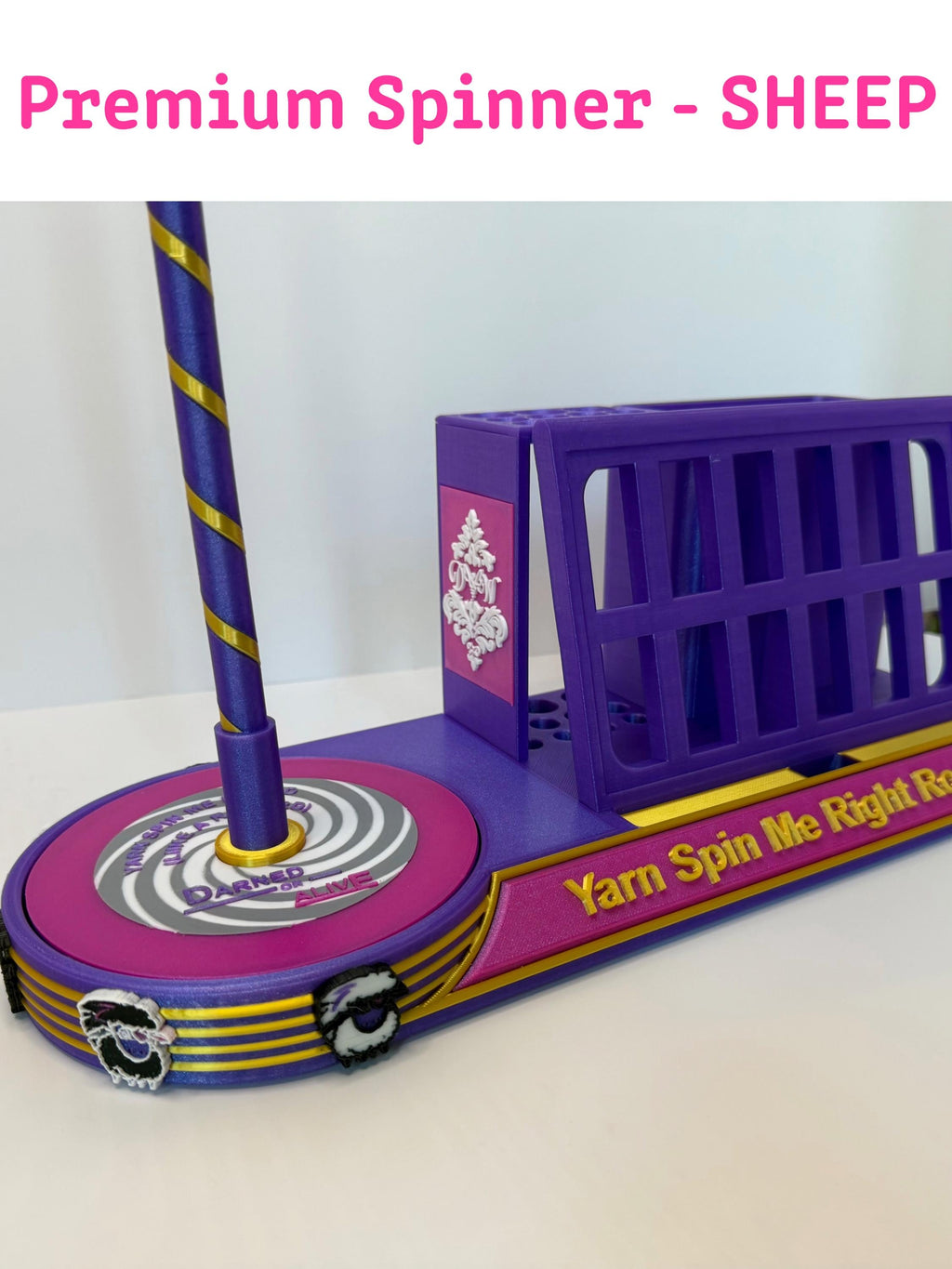 Premium Yarn Spinner with Phone Stand & Tool Caddy | Rotating Yarn Stand