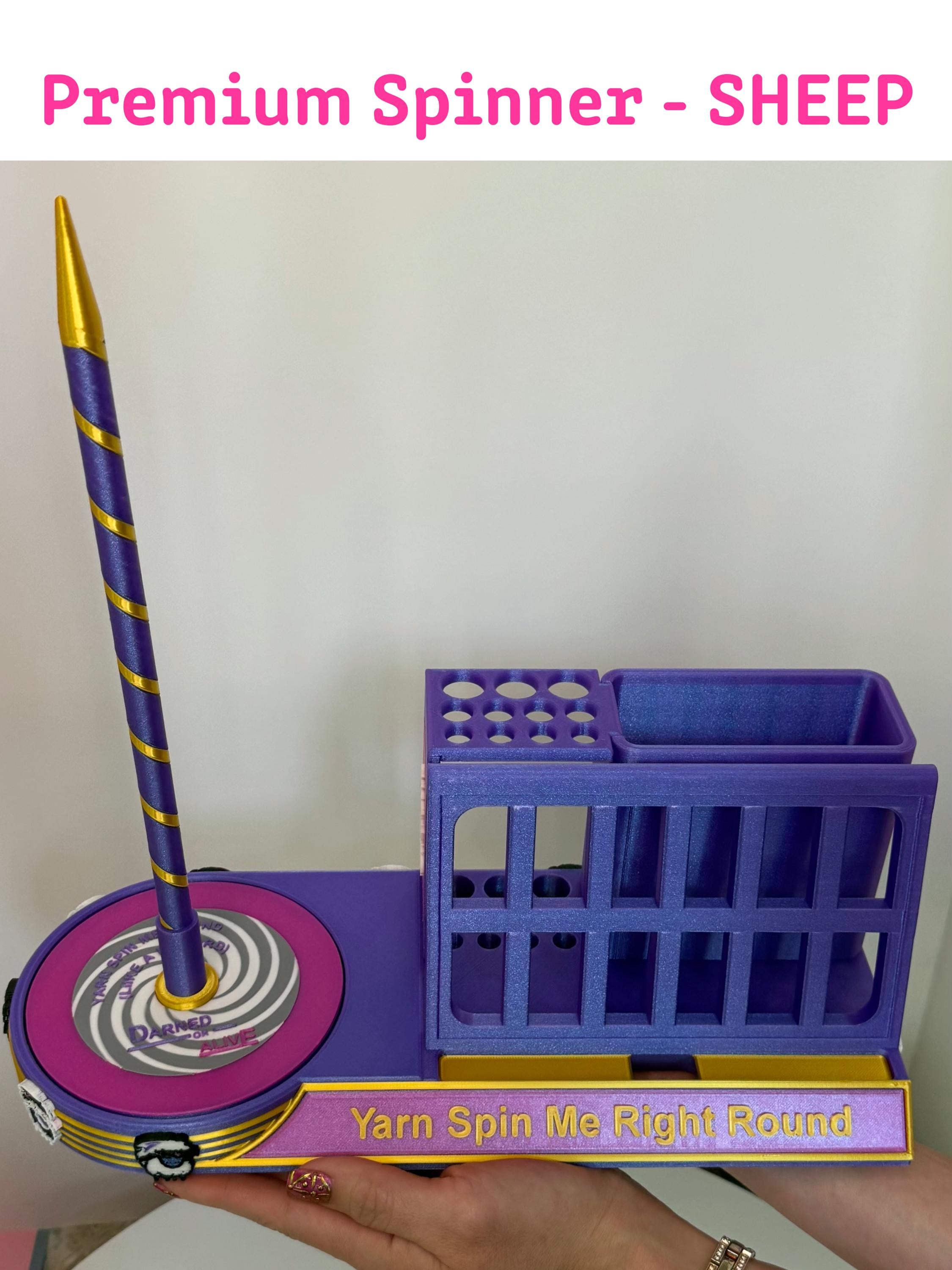 Premium Yarn Spinner with Phone Stand & Tool Caddy | Rotating Yarn Stand