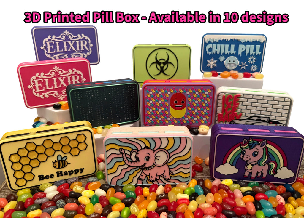 Magnetic Pill Box • Cute Travel Medication Case for Daily Pills