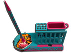 Premium Cat Yarn Spinner with phone and tablet stand, removable accessory tray, knitting needle and crochet hook storage, and rotating yarn spindle
