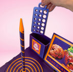 Frog Darn It! Luxury Yarn Spinner Organizer featuring a removable storage caddy for crochet hooks, knitting needles, scissors, and crafting accessories.