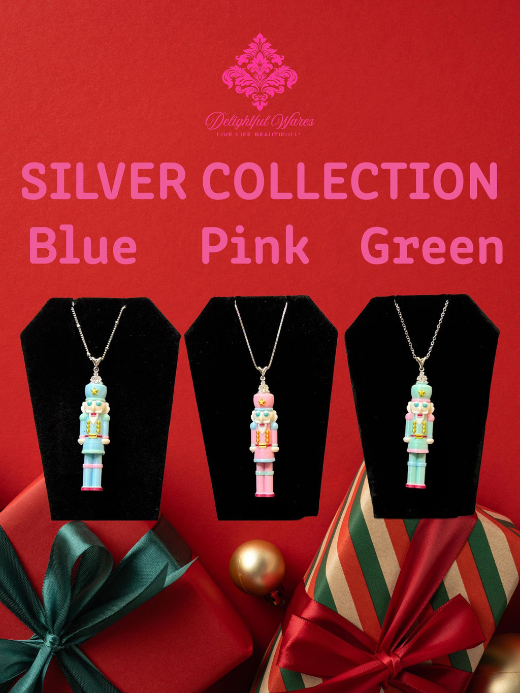 Nutcracker Pendant Necklace • 925 Sterling Silver • Cute Character Jewelry