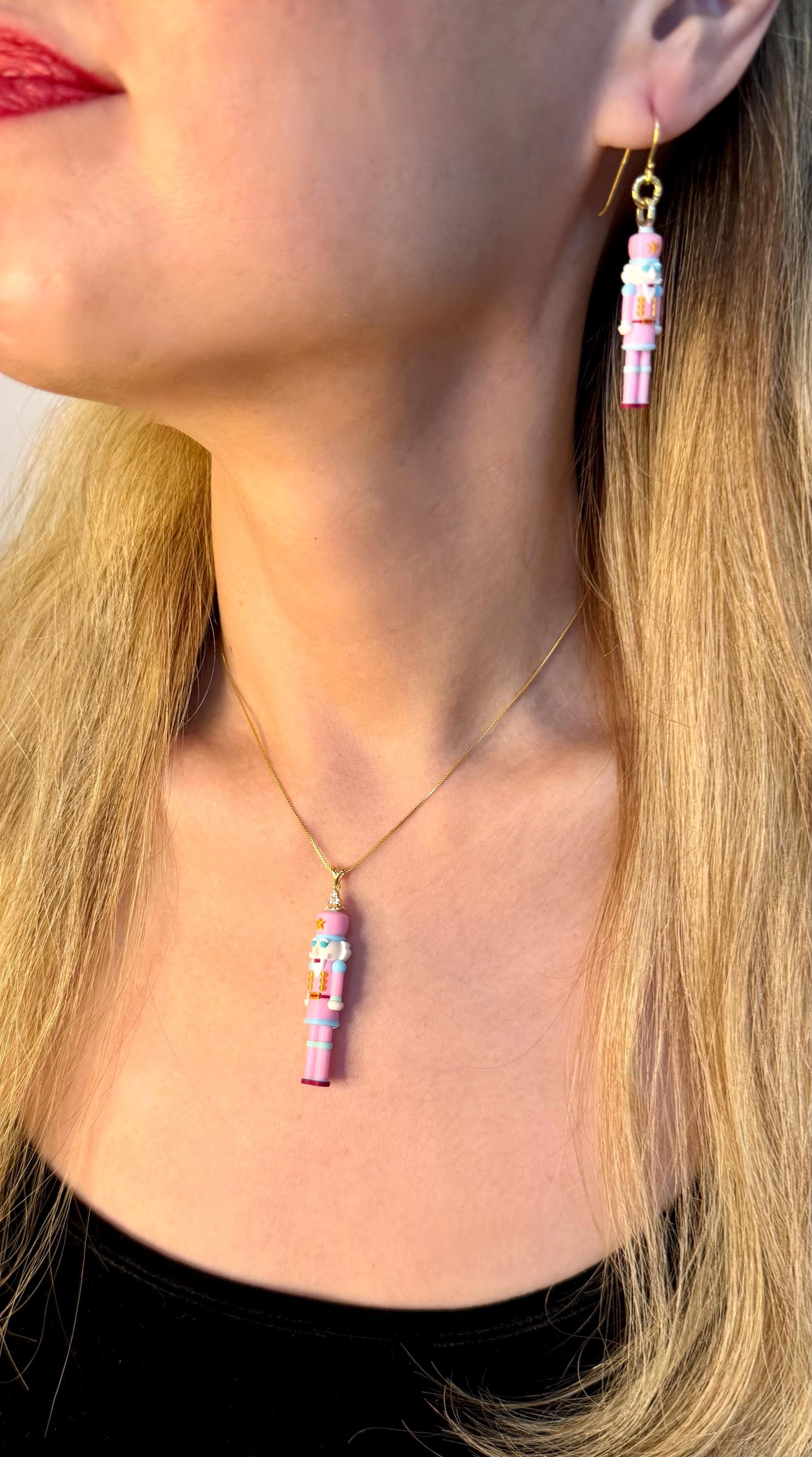 Nutcracker Pendant Necklace • 925 Sterling Silver • Cute Character Jewelry