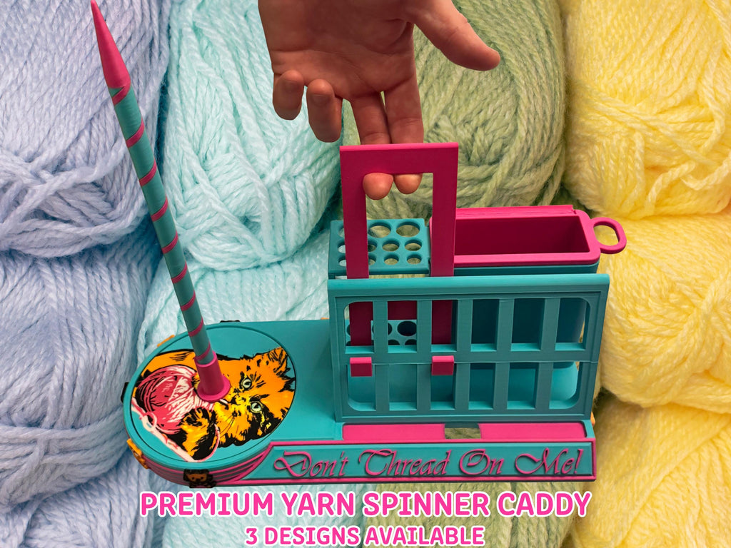 Premium Yarn Spinner with Phone Stand & Tool Caddy | Rotating Yarn Stand