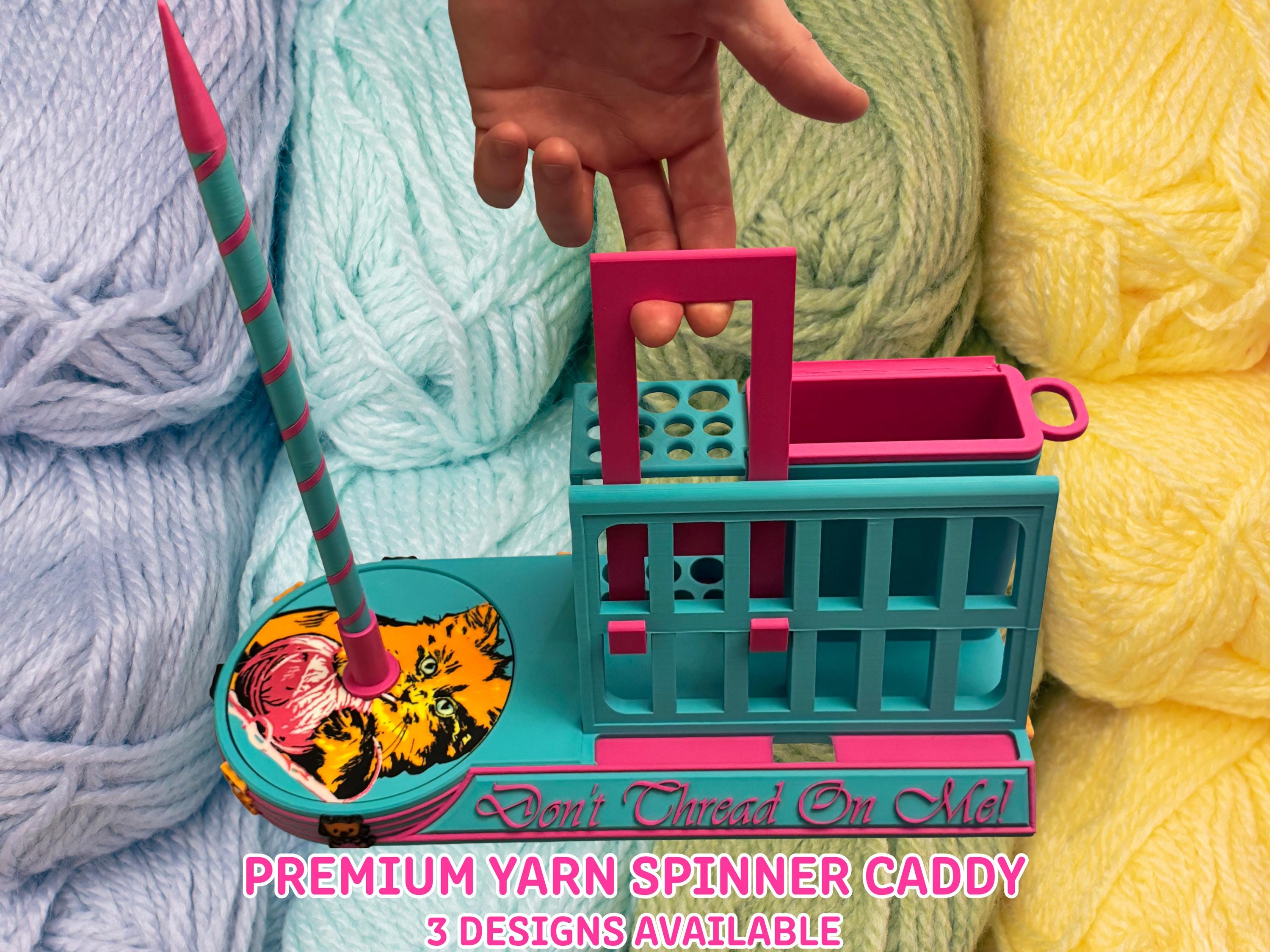 Premium Yarn Spinner with Phone Stand & Tool Caddy | Rotating Yarn Stand
