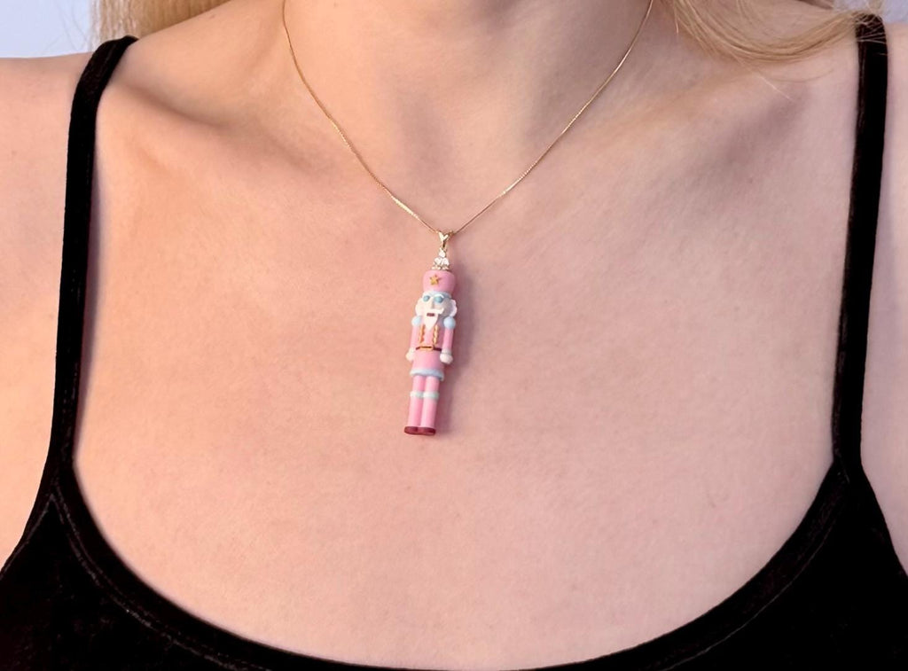 Nutcracker Pendant Necklace • 925 Sterling Silver • Cute Character Jewelry