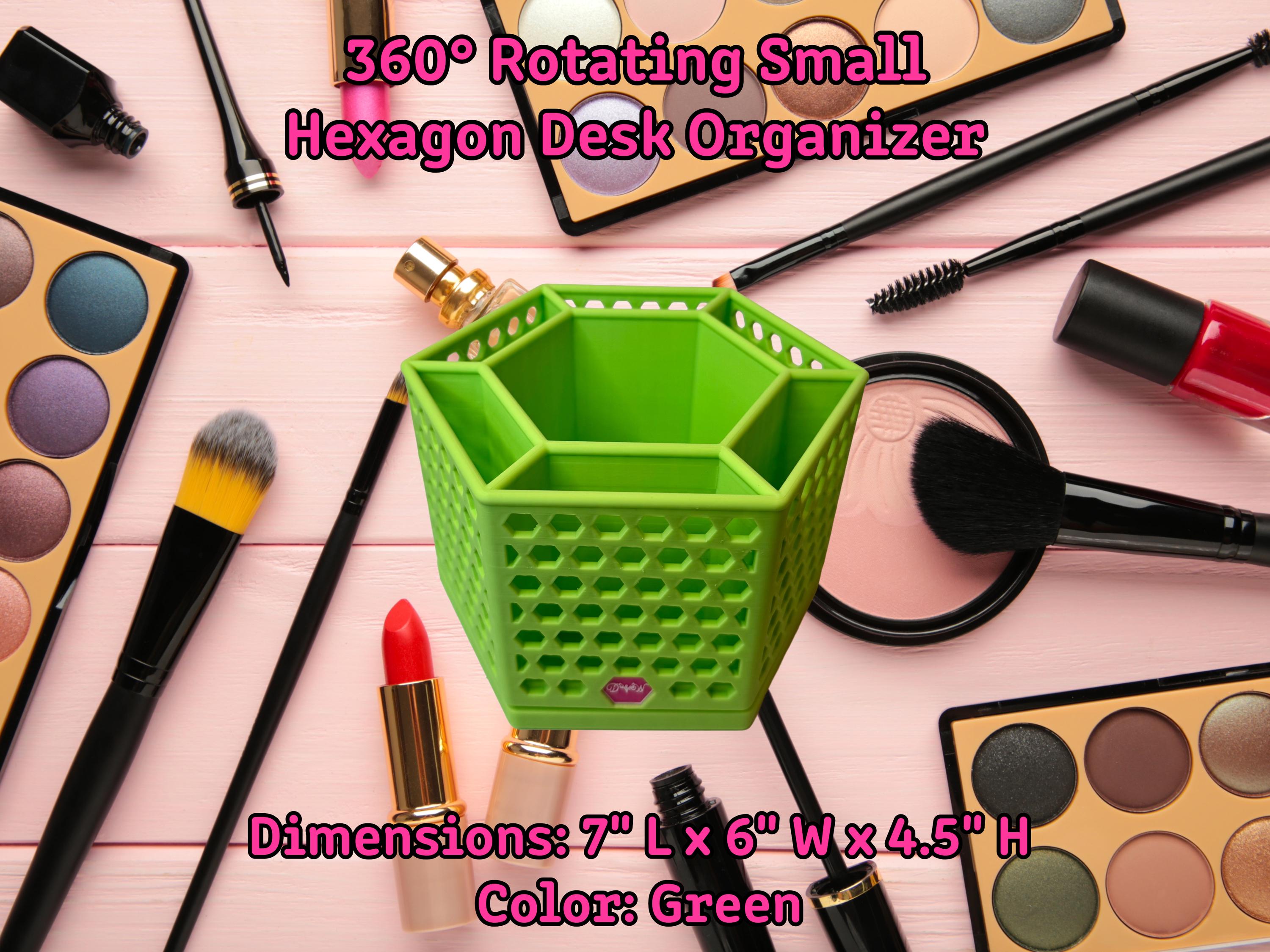 360 Rotating Hexagon Desk Organizer Colorful Desk and Vanity Storage