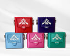 Makeup case with mirror available in blue, hot pink, purple, red, and teal