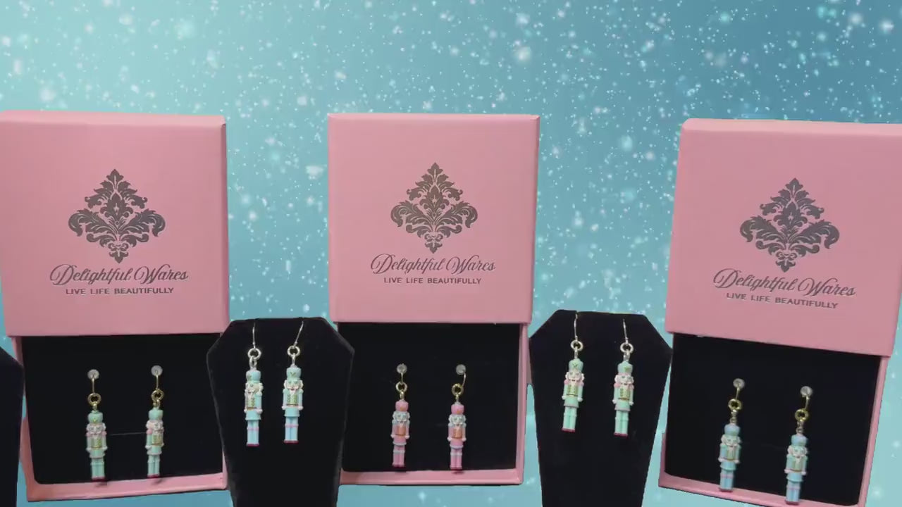 Nutcracker Dangle Earrings 925 Sterling Silver Cute Character Jewelry