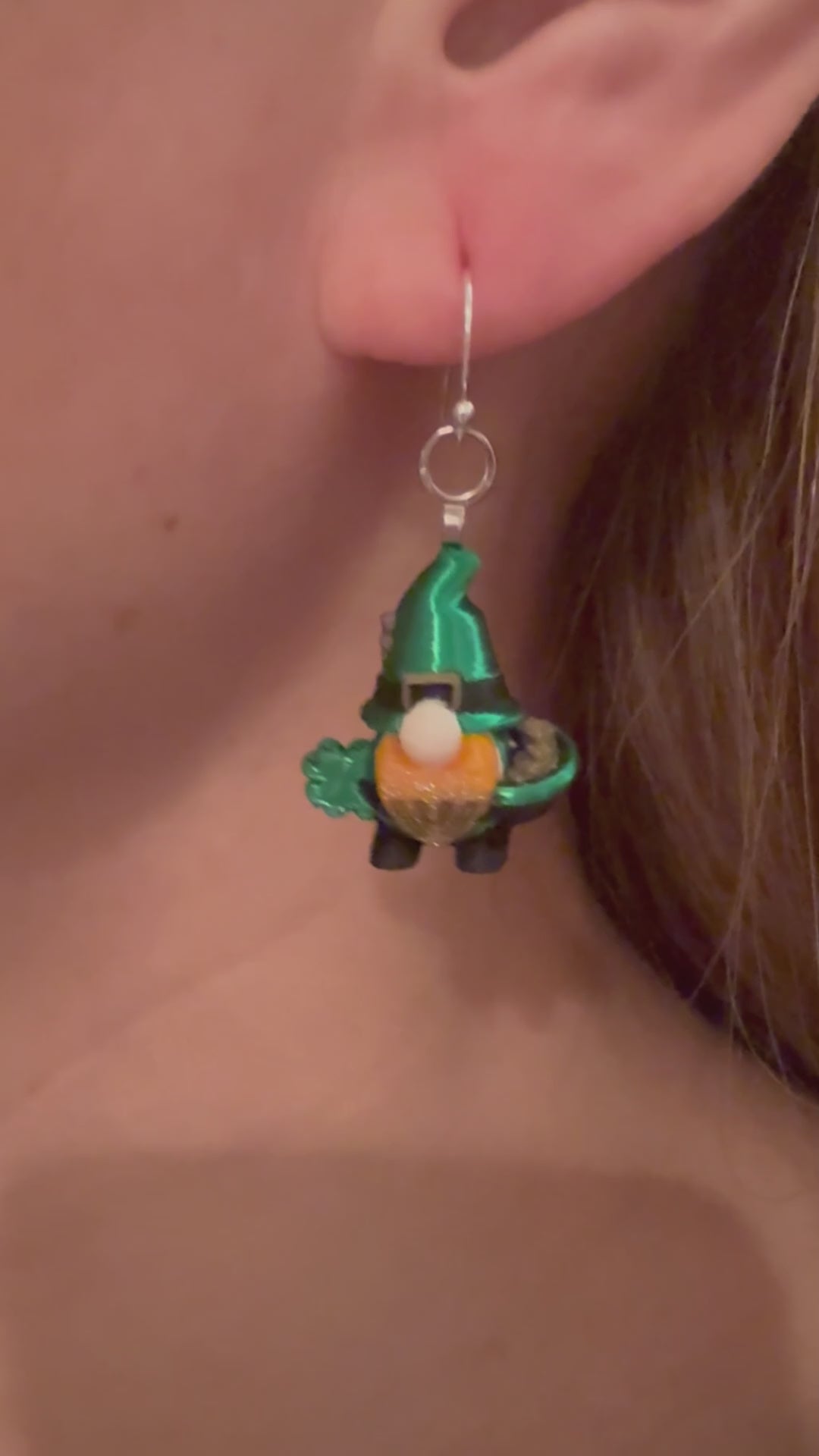 Lepre-Gnome Earrings — St. Patrick’s Day — Sterling Silver Hooks