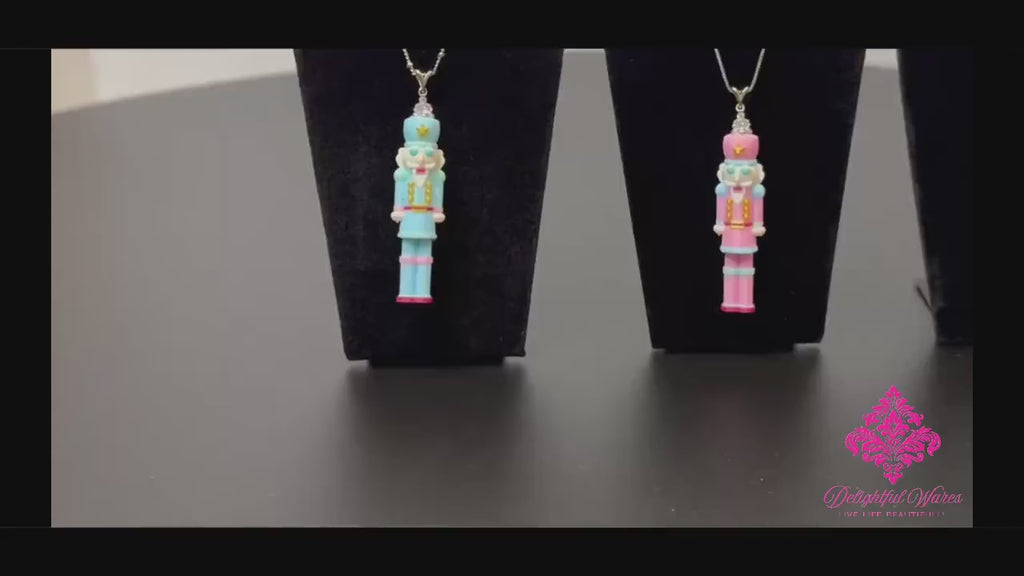 Nutcracker Pendant Necklace • 925 Sterling Silver • Cute Character Jewelry