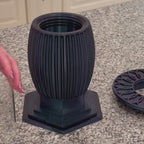 Video showing Column Vase removable glass insert and screw-top mechanism